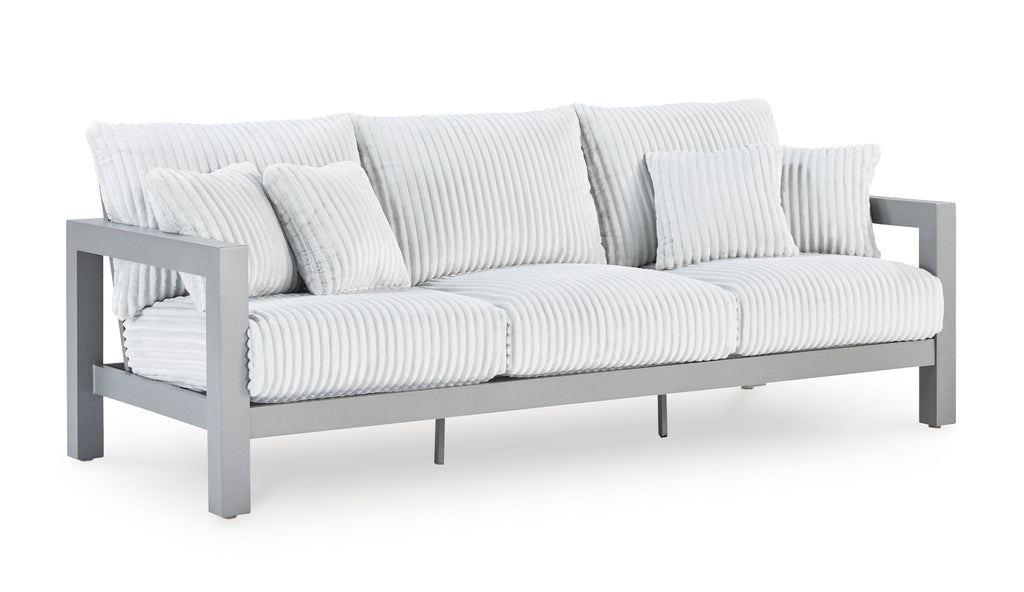 Moonlight View Gray Outdoor Sofa with Cushion