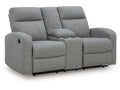 Moreau Place Sterling Reclining Loveseat with Console