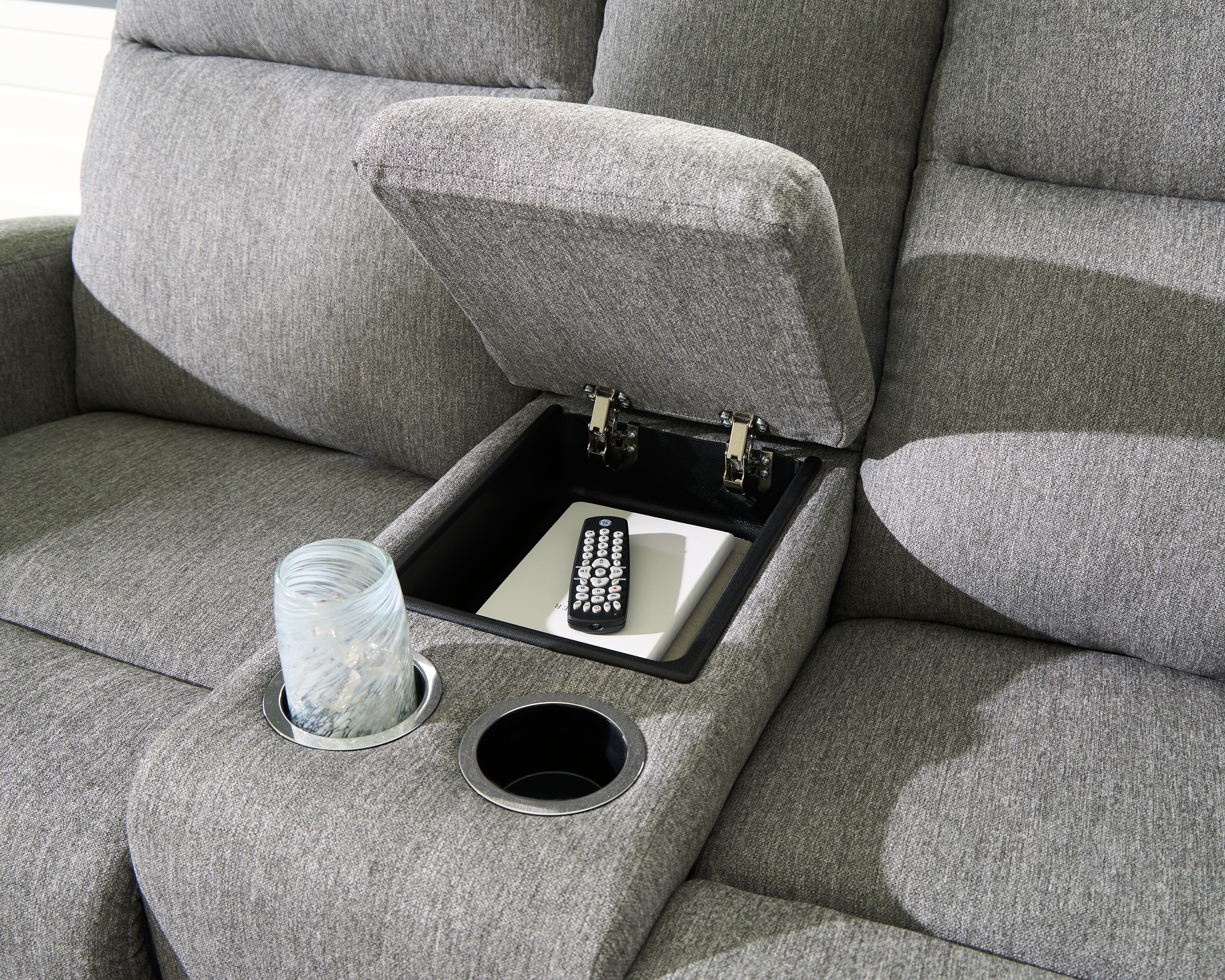 Moreau Place Sterling Reclining Loveseat with Console