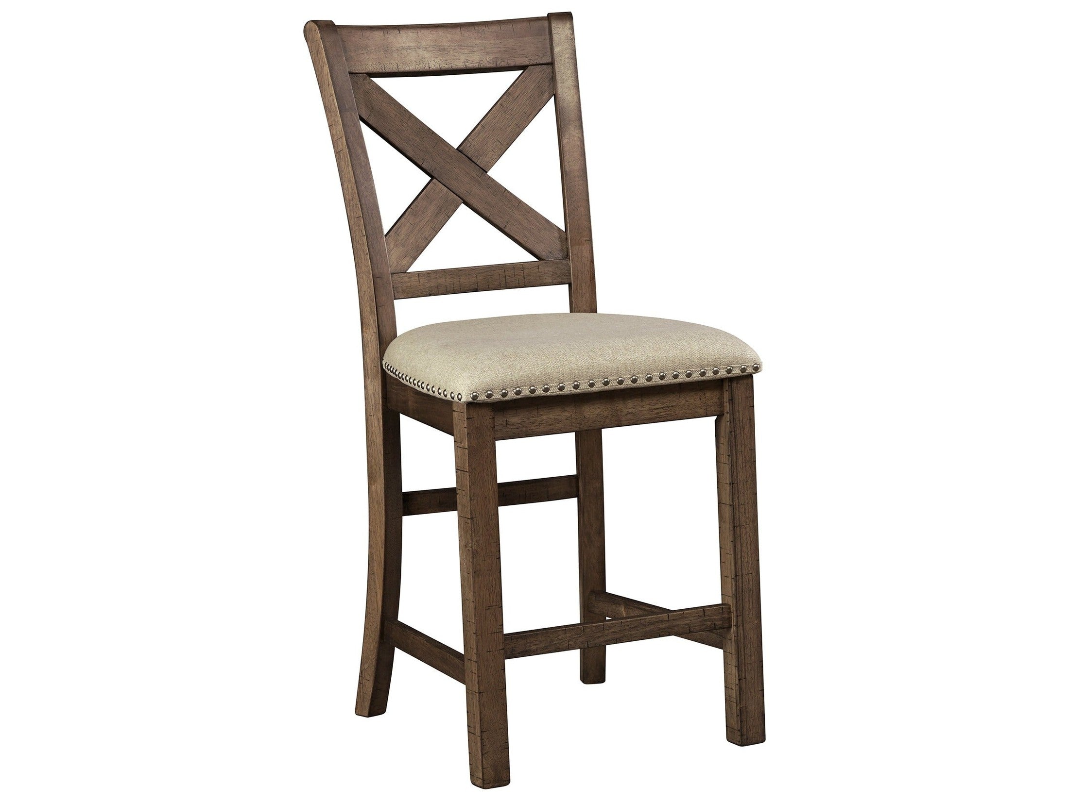 Moriville Beige Counter Height Dining Table and 2 Barstools and Bench