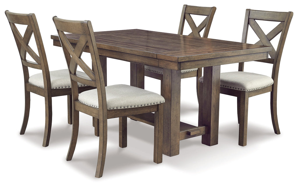Moriville Beige Dining Table and 4 Chairs