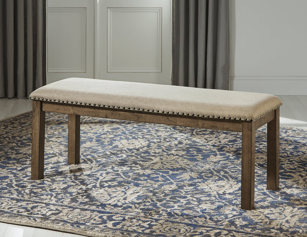 Moriville Beige Dining Table w/6 Chairs & Bench and Server