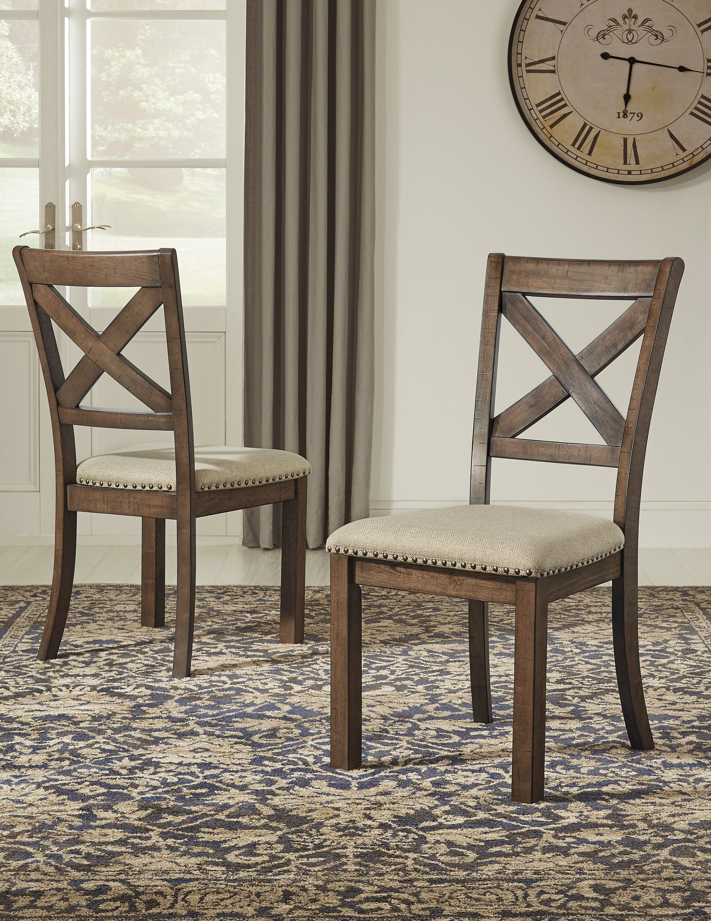 Moriville Beige Dining Table w/6 Chairs & Bench and Server