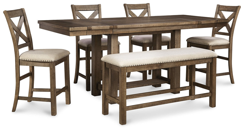 Moriville Grayish Counter Height Dining Table, Brown