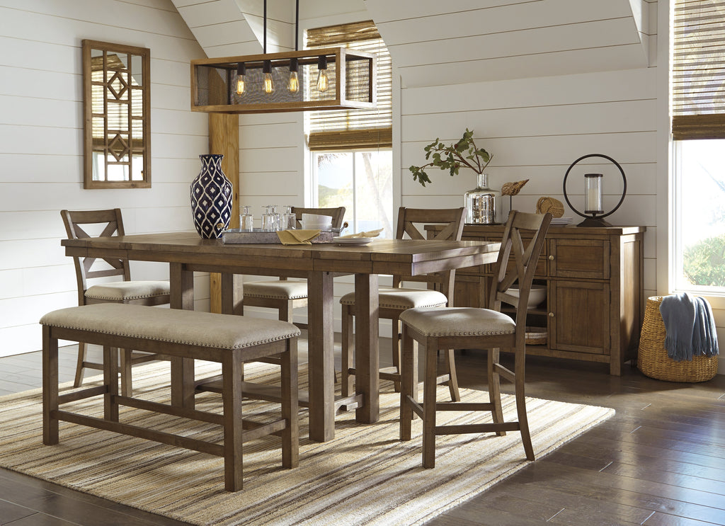 Moriville Grayish Counter Height Dining Table, Brown
