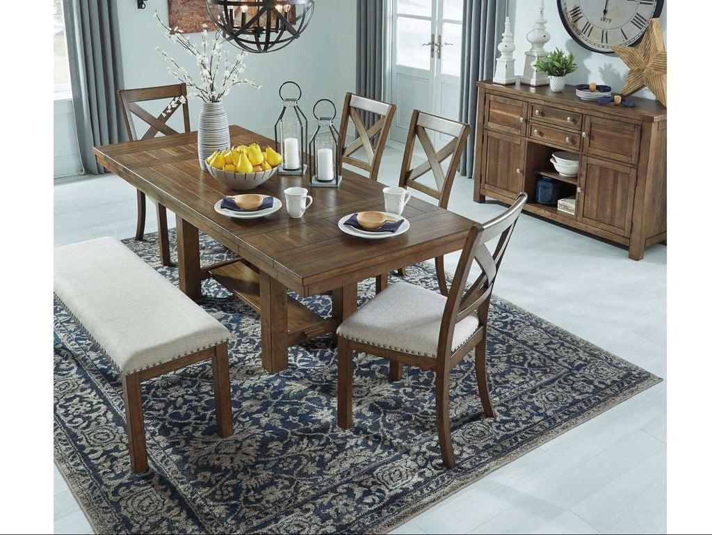 Moriville Grayish Brown Dining Room Set / 6pc