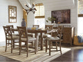 Moriville Grayish Brown Dining Table and 6 Chairs / 7-Piece Set
