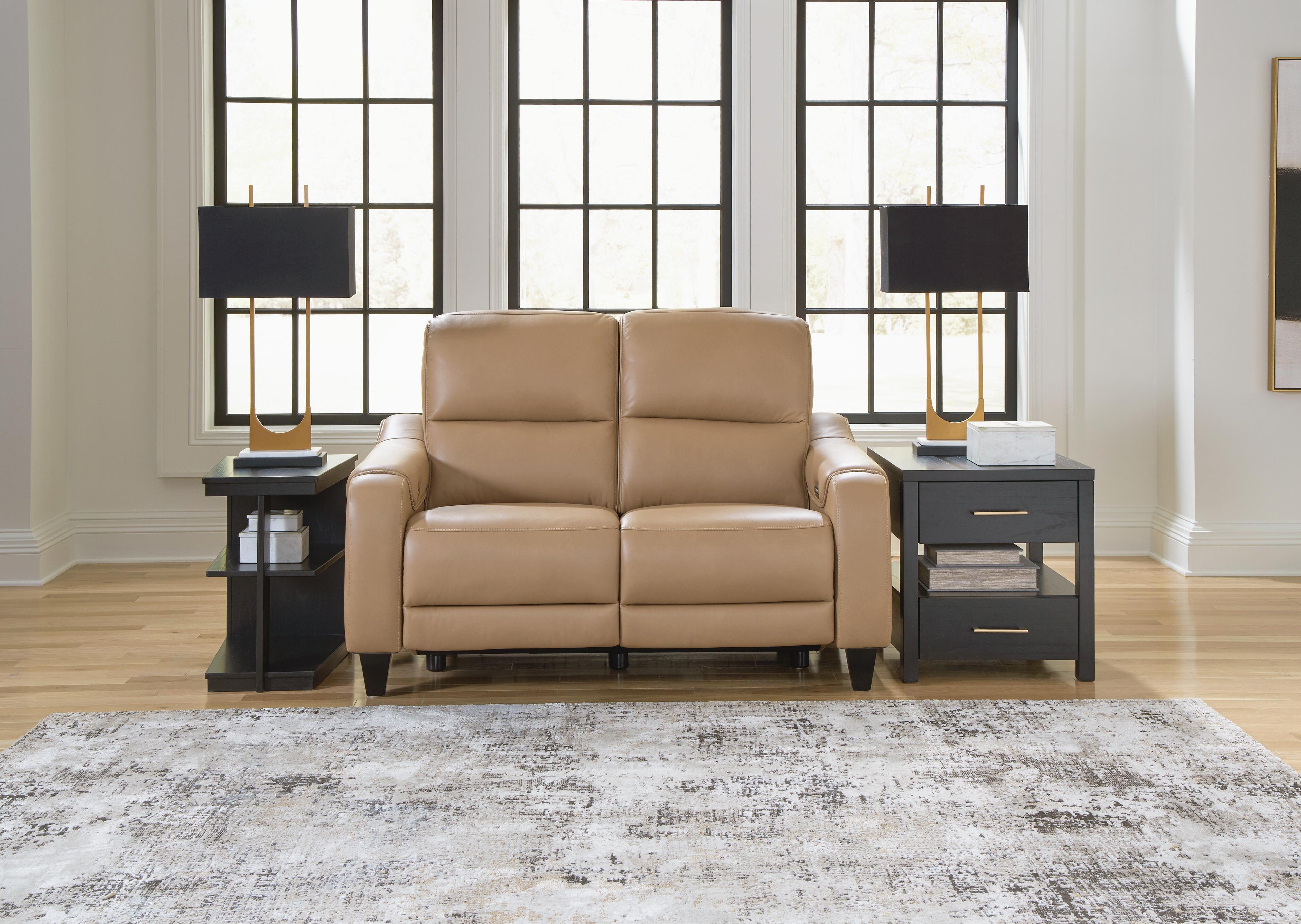 Mosswell Toffee Power Reclining Loveseat