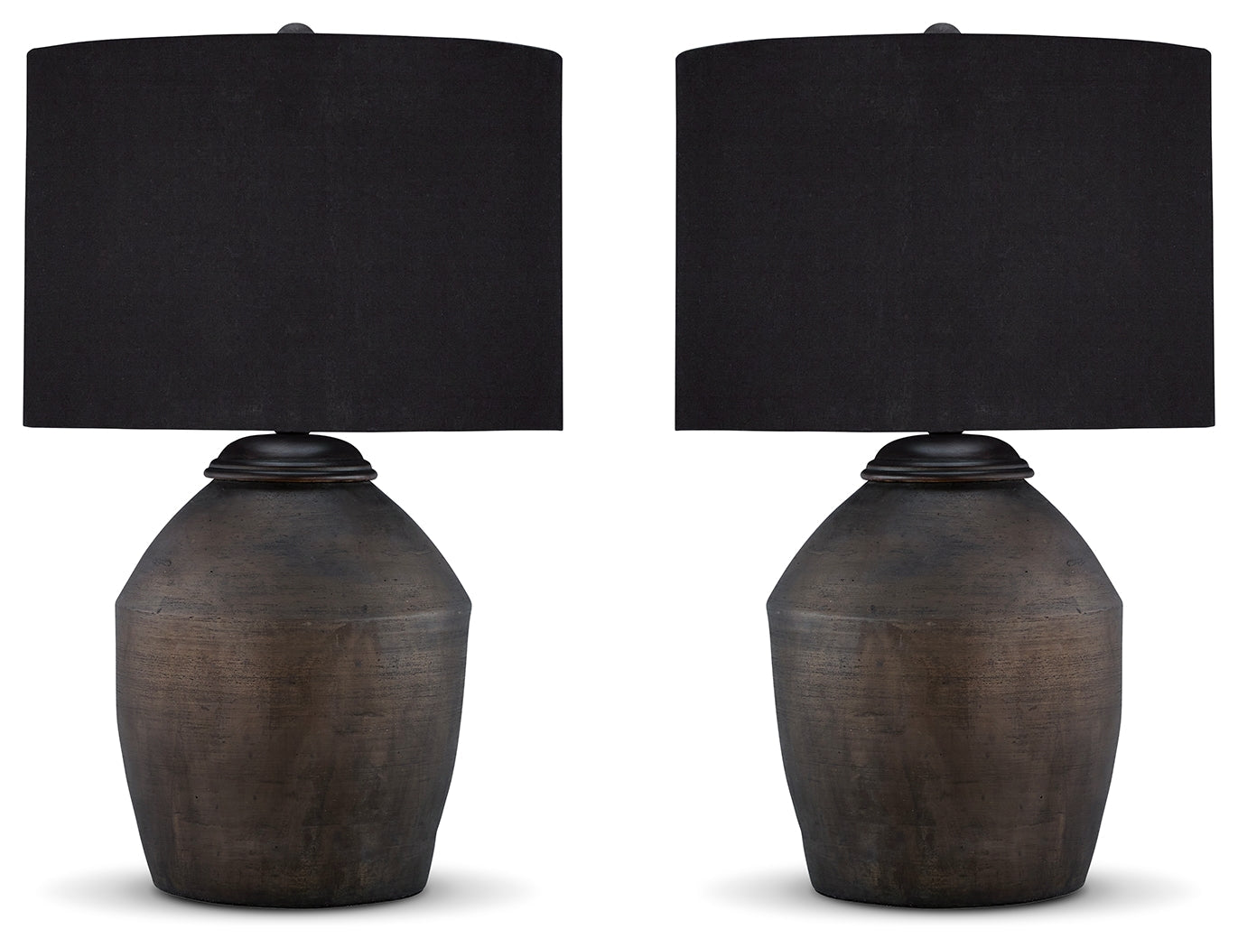 Naareman Metallic Black 2-Piece Lamp Set