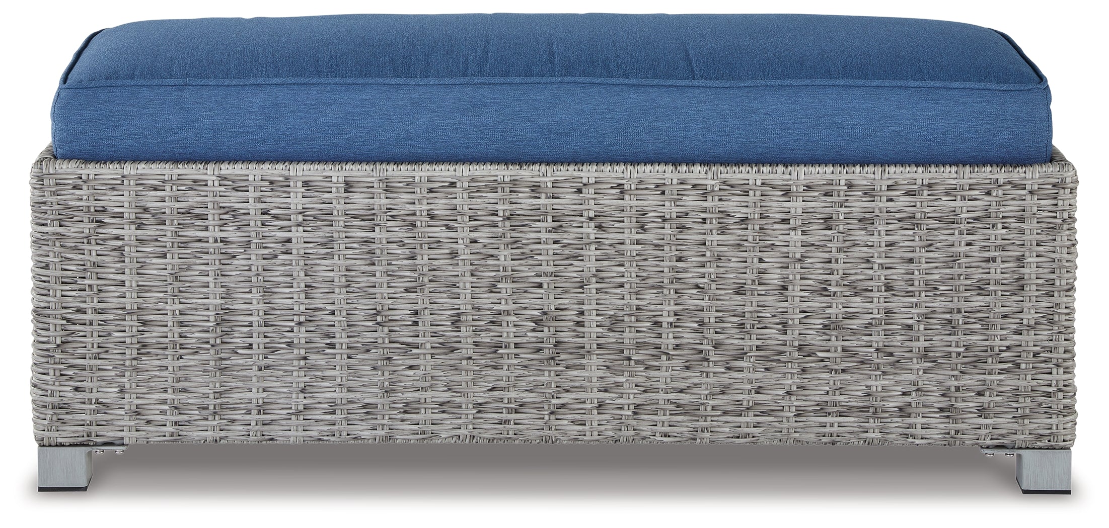 Naples Beach Light Gray Outdoor Bench w/ Cushion