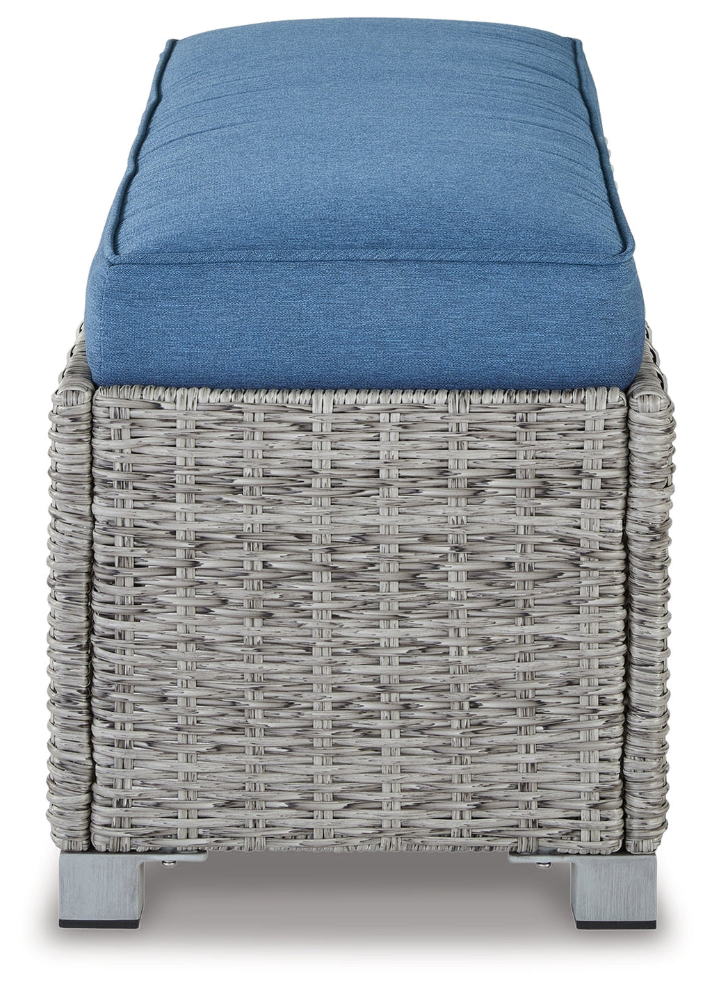 Naples Beach Light Gray Outdoor Bench w/ Cushion