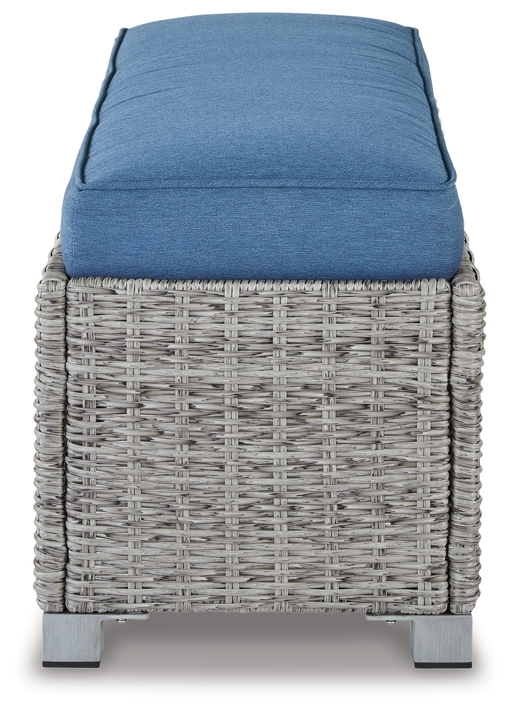 Naples Beach Light Gray Outdoor Bench w/ Cushion