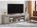 Naydell Gray 92" XL TV Stand w/ Fireplace Option