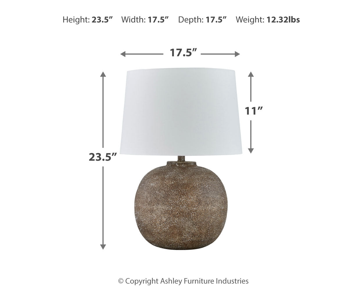 Neavesboro Antique Brown/White 2-Piece Lamp Set