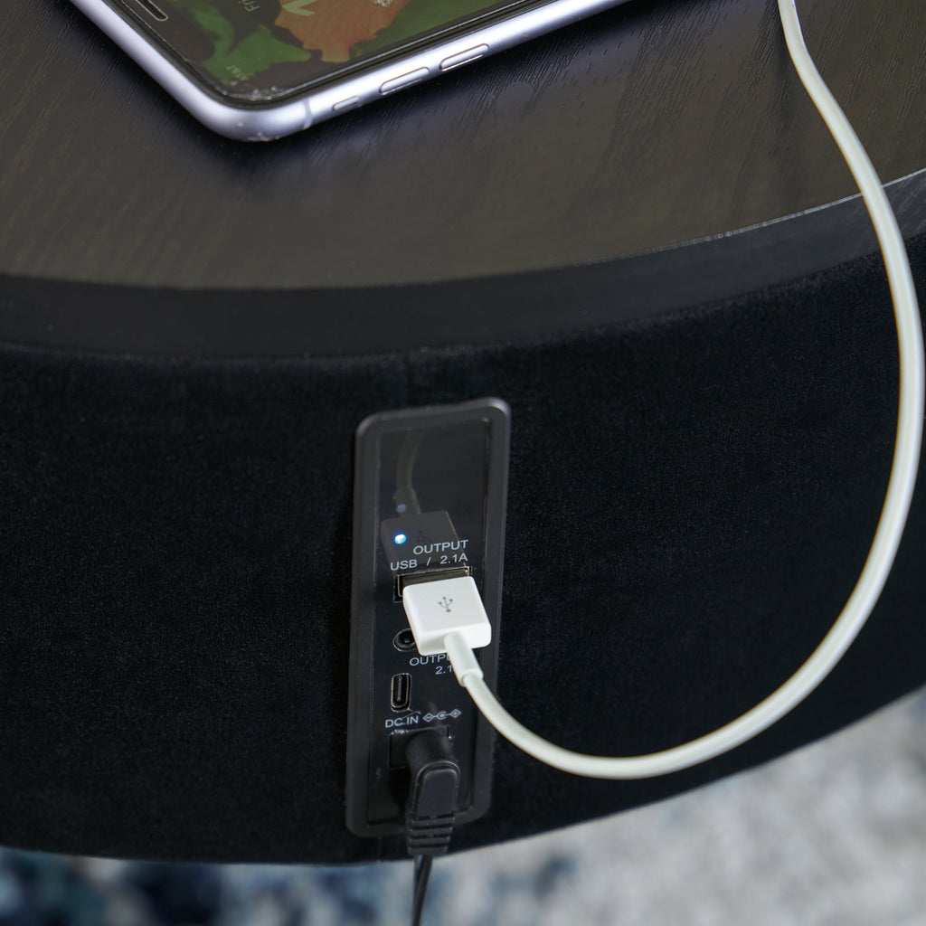 Nedman Black & Gold Accent Table w/ Speaker