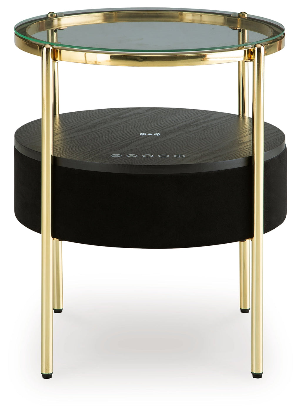 Nedman Black & Gold Accent Table w/ Speaker