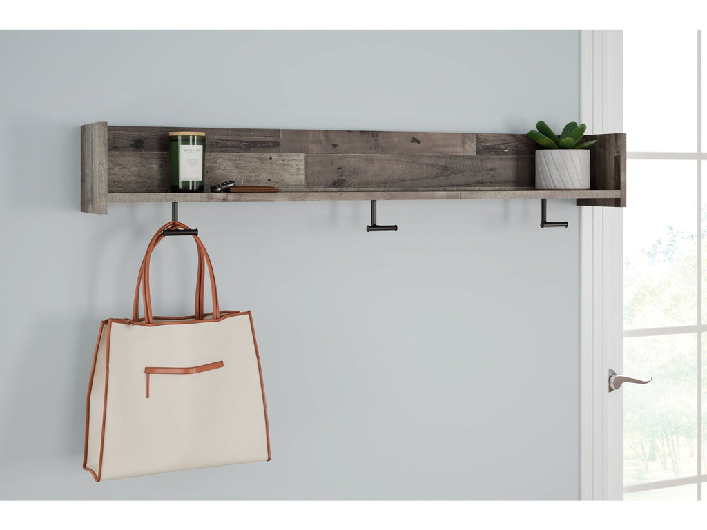 Neilsville Multi Gray Wall Mounted Coat Rack with Shelf