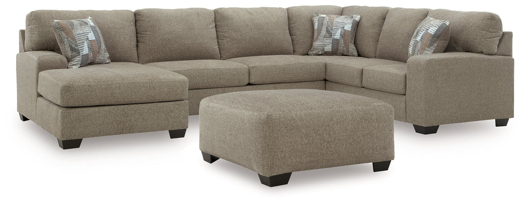 Newellen Hemp 3-Piece Sectional and Oversized Ottoman