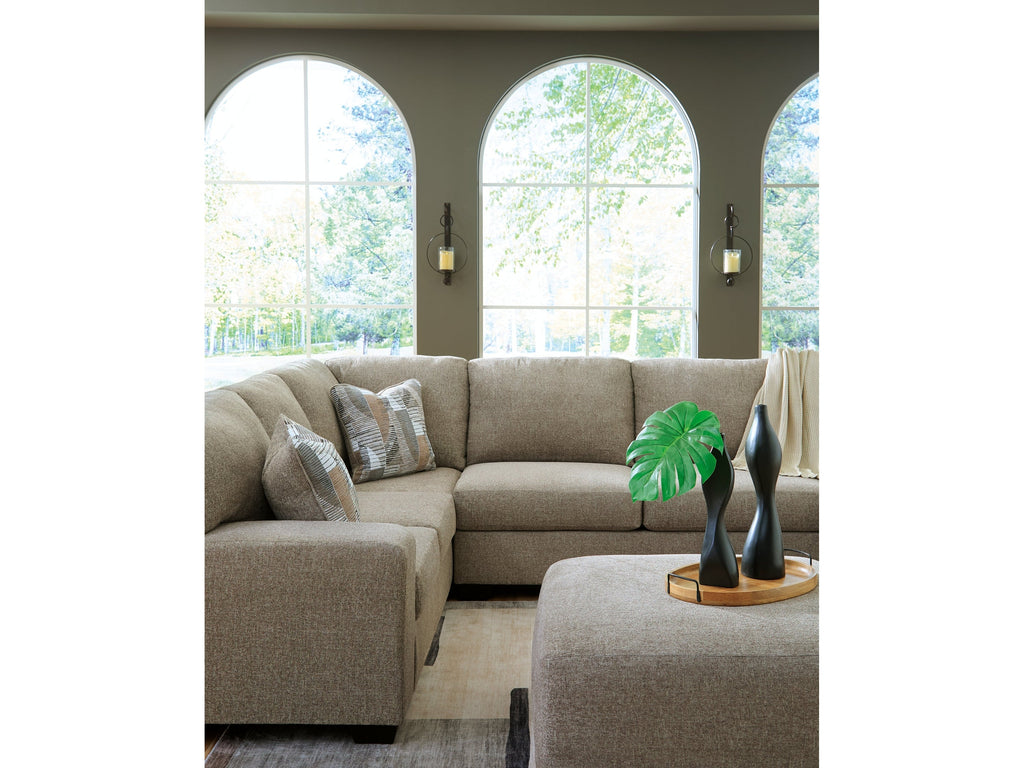 Newellen Hemp 3-Piece Sectional and Oversized Ottoman