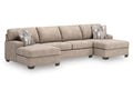 Newellen Hemp 3-Piece Sectional with Double Chaise