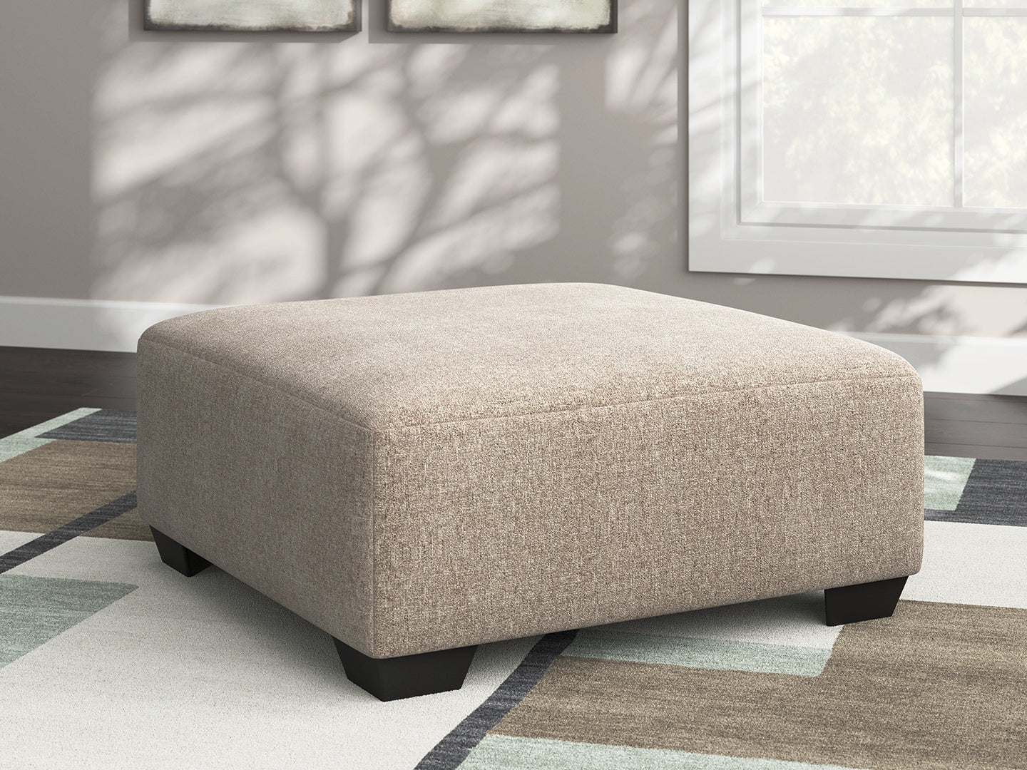 Newellen Hemp Oversized Accent Ottoman
