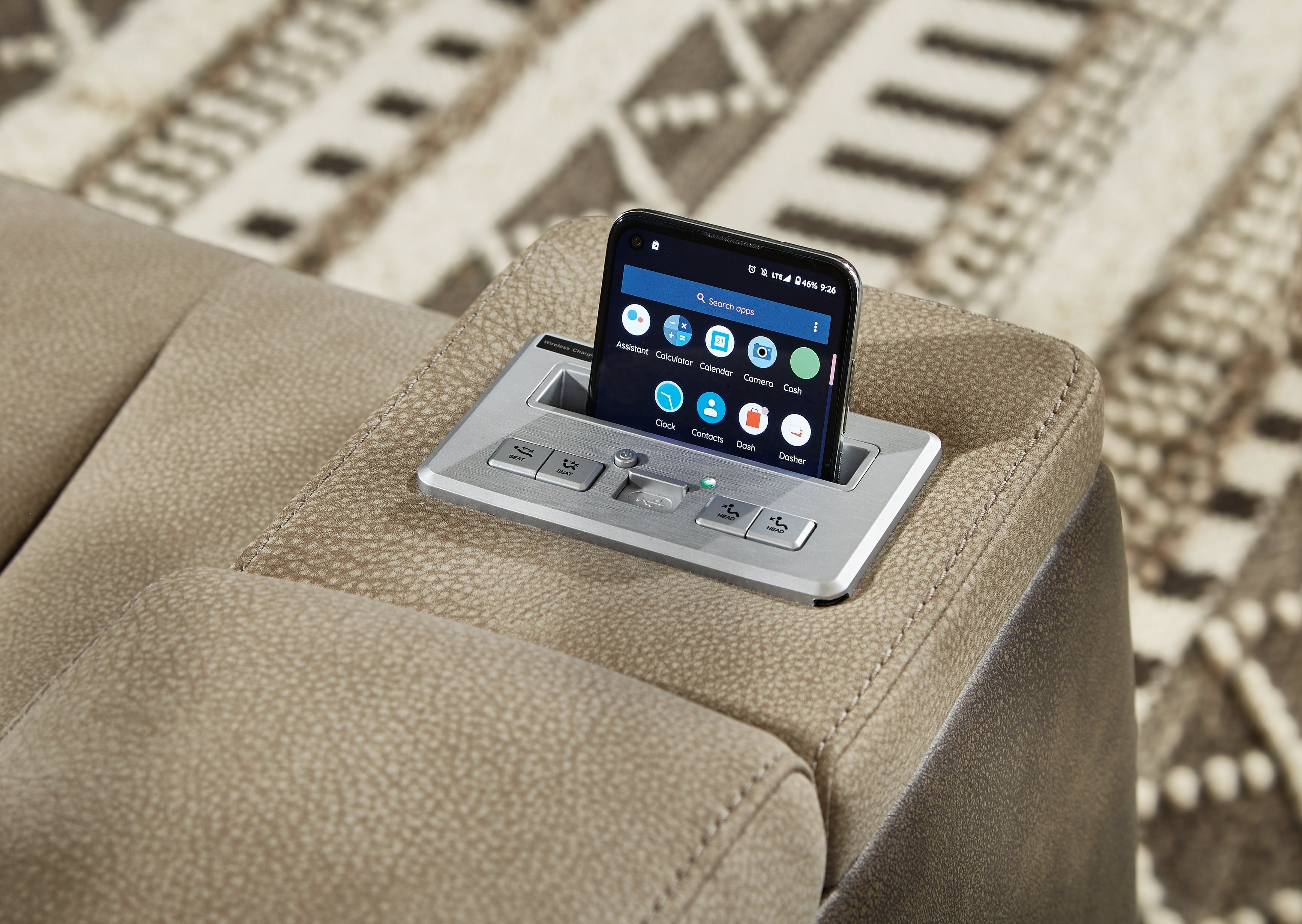Next-Gen DuraPella Dual Tone Sand Power Reclining Sofa and Loveseat