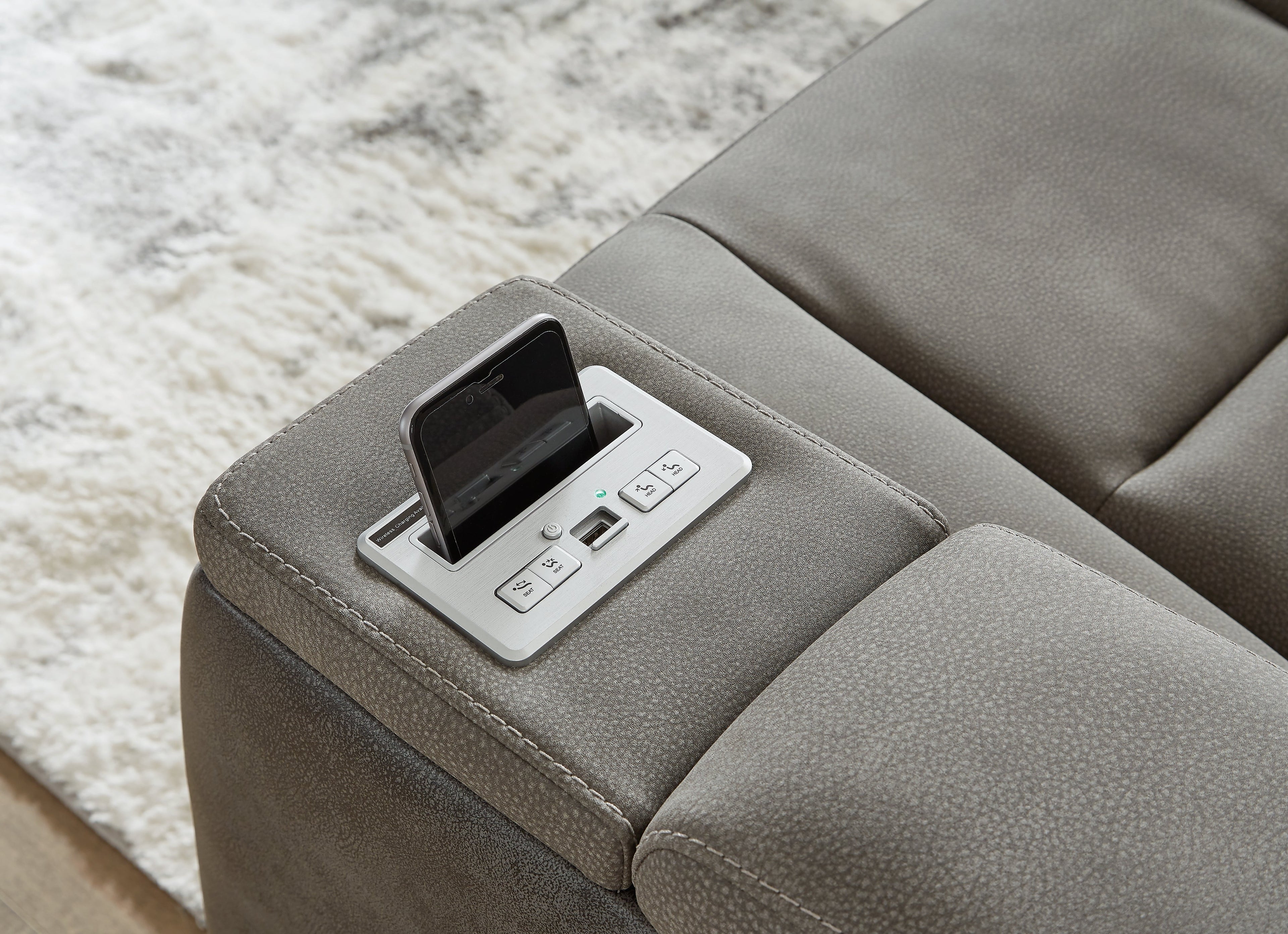 Next-Gen DuraPella Dual-Tone Slate Power Reclining Loveseat w/ Console