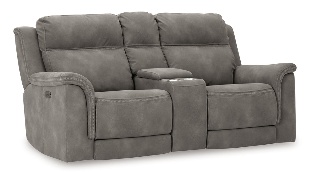 Next-Gen DuraPella Power Reclining Sofa, Loveseat and Recliner Pillow Arm, Gray