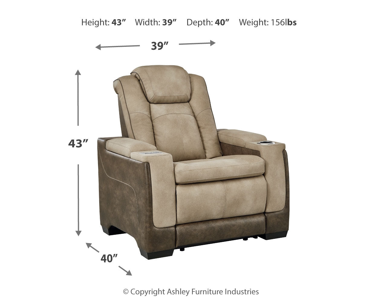 Next-Gen DuraPella Sand Power Recliner