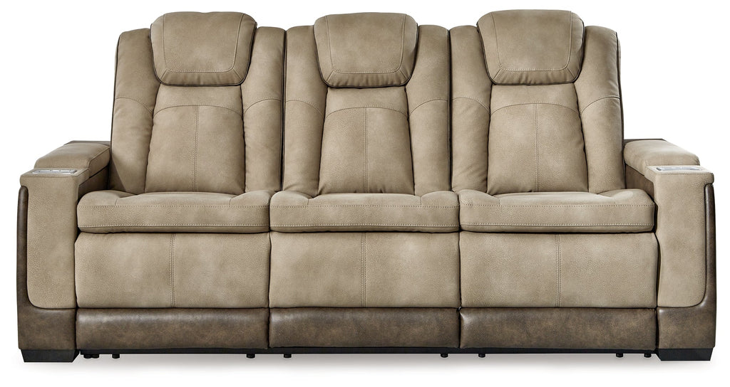 Next-Gen DuraPella Sand Power Reclining Sofa w/ Drop-Down Table