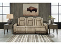 Next-Gen DuraPella Sand Power Reclining Sofa w/ Drop-Down Table