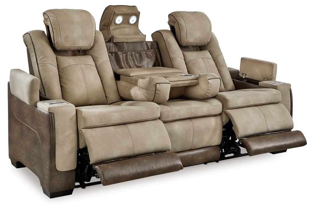 Next-Gen DuraPella Sand Power Reclining Sofa w/ Drop-Down Table