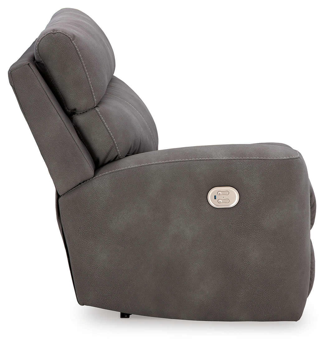 Next-Gen DuraPella Slate 5-Piece Power Reclining Sectional (console)