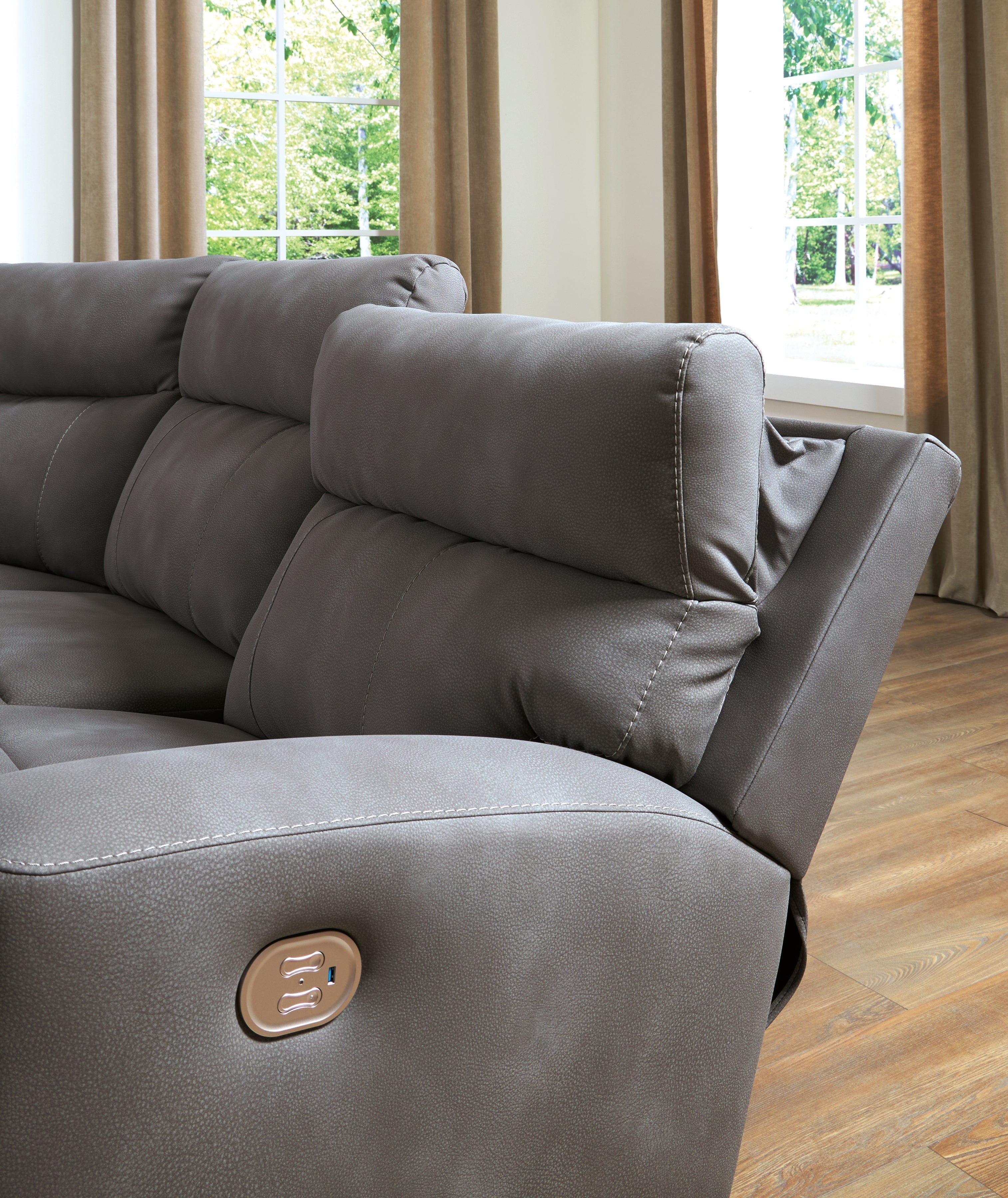 Next-Gen DuraPella Slate 6-Piece Power Reclining Sectional