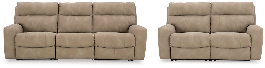 Next-Gen Durapella 3 Pc Sectional Sofa and 2 Pc Sectional Loveseat, Sand