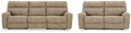 Next-Gen Durapella 3 Pc Sectional Sofa and 2 Pc Sectional Loveseat, Sand