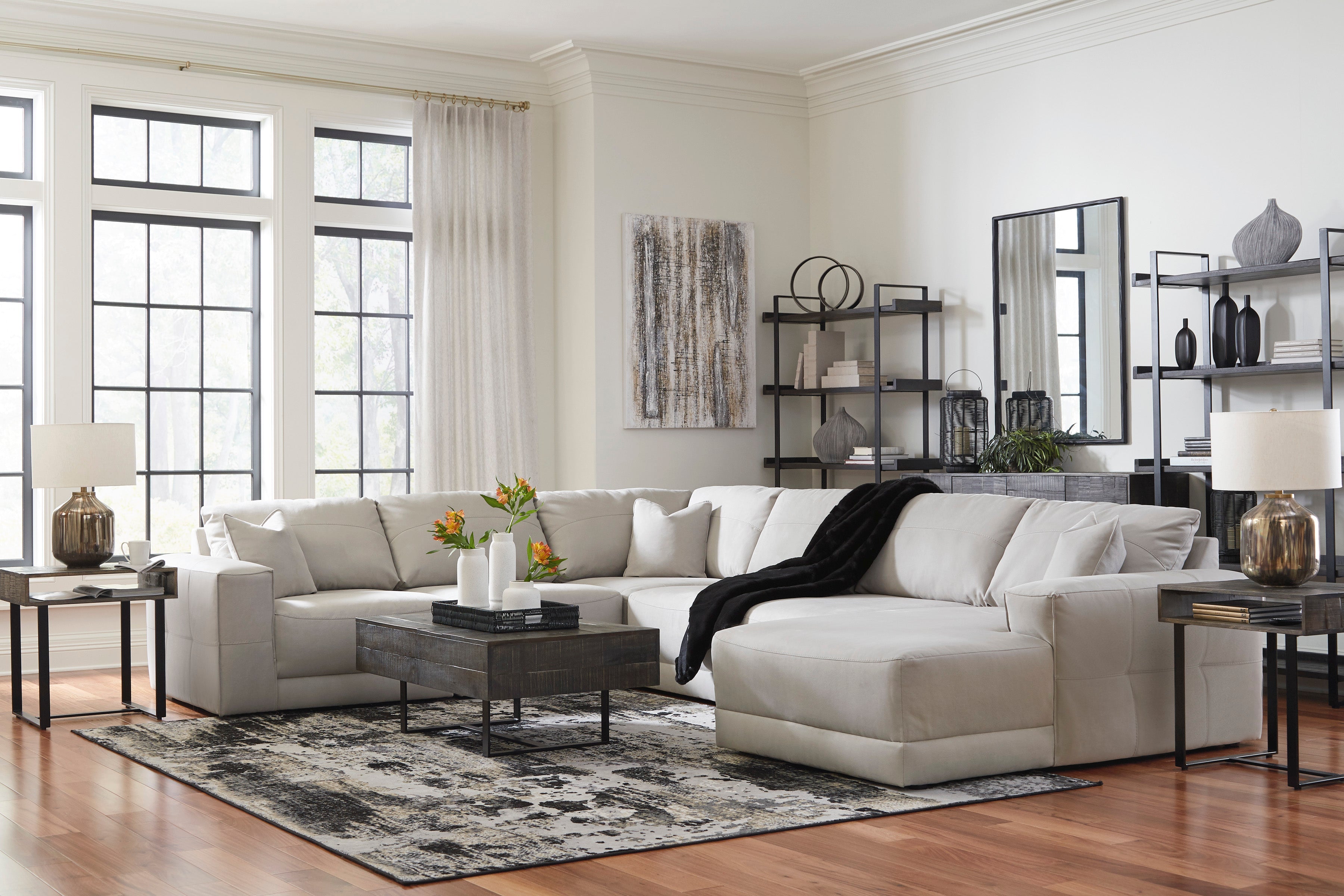 Next-Gen Gaucho Gray 6-Piece RAF Chaise Sectional