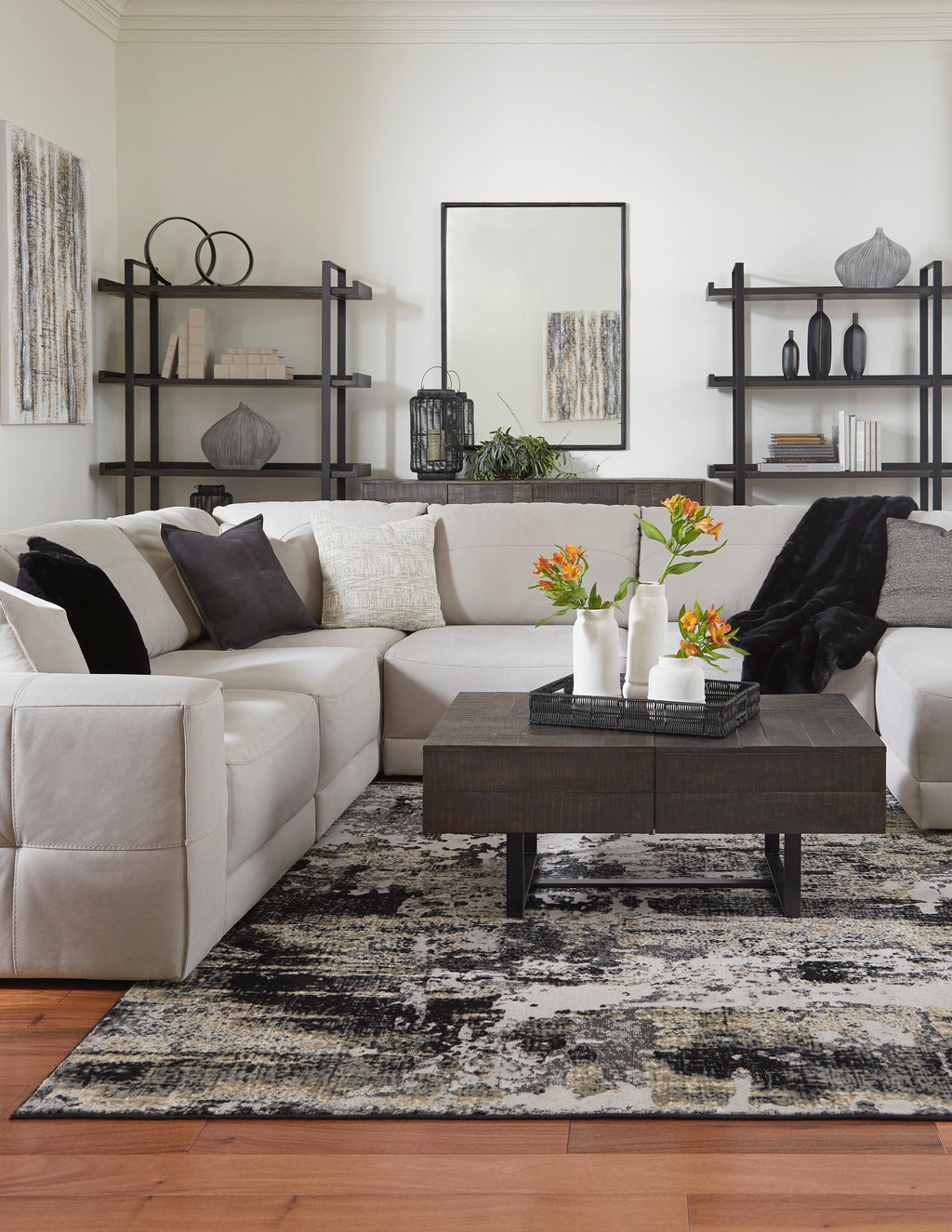 Next-Gen Gaucho Gray 6-Piece RAF Chaise Sectional