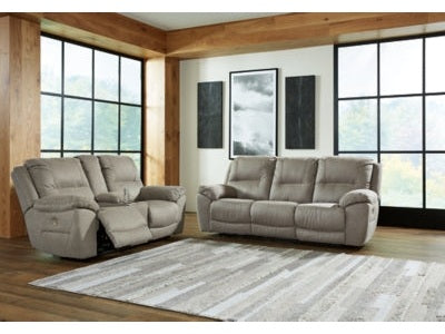 Next-Gen Gaucho Putty Power Reclining Sofa and Loveseat