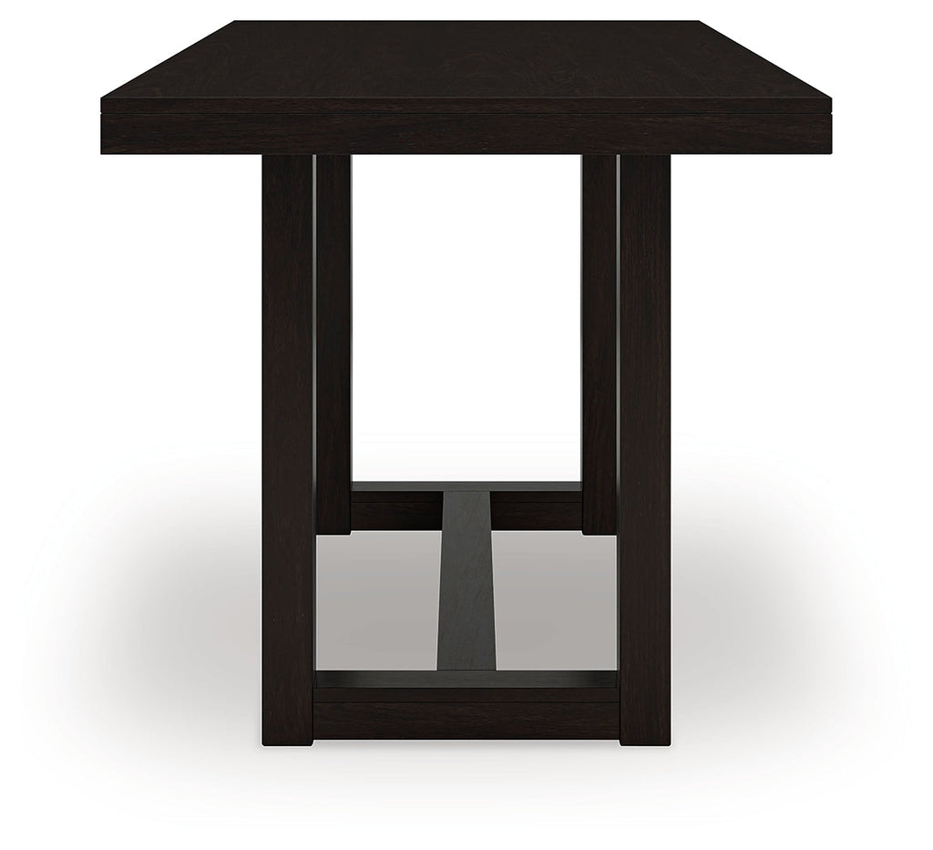 Neymorton Dark Grayish Counter Height Dining Table and 6 Barstools, Brown