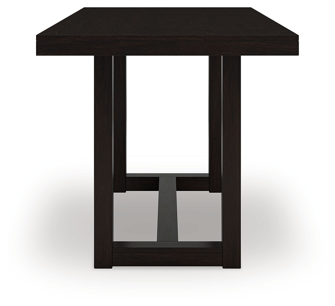 Neymorton Dark Grayish Counter Height Dining Table and 6 Barstools, Brown