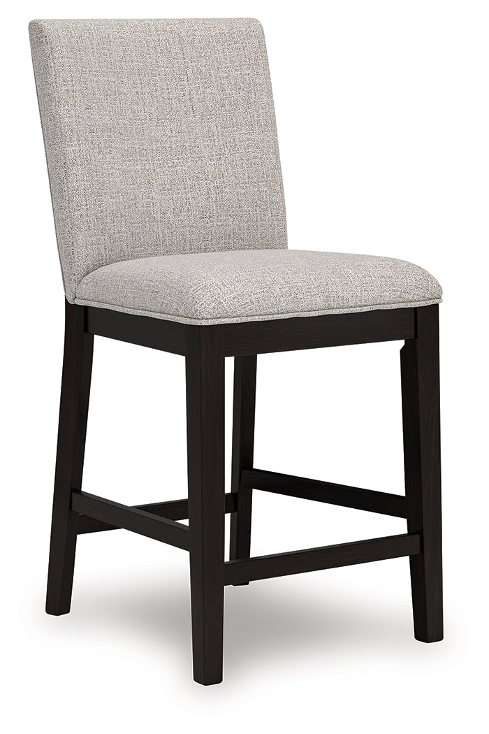 Neymorton Dark Grayish Counter Height Dining Table and 4 Barstools, Brown