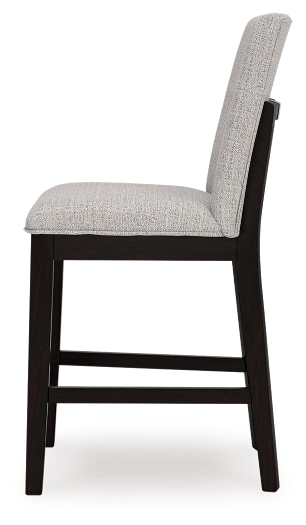 Neymorton Dark Grayish Counter Height Dining Table and 4 Barstools, Brown