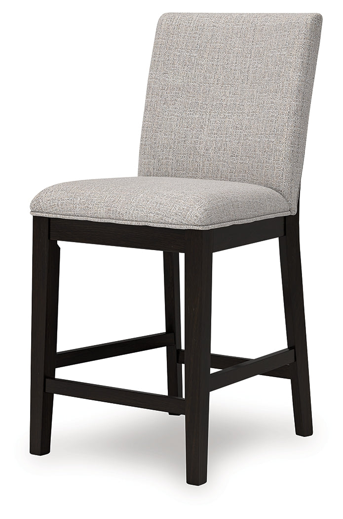 Neymorton Dark Grayish Counter Height Dining Table and 4 Barstools, Brown