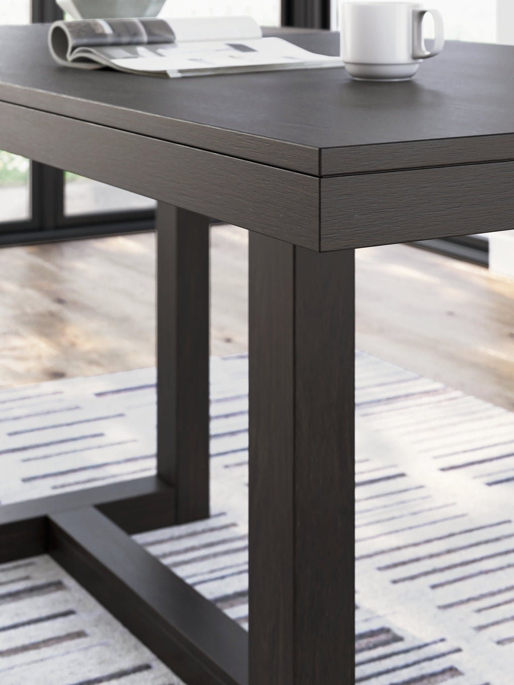 Neymorton Dark Grayish Counter Height Dining Table and 4 Barstools, Brown