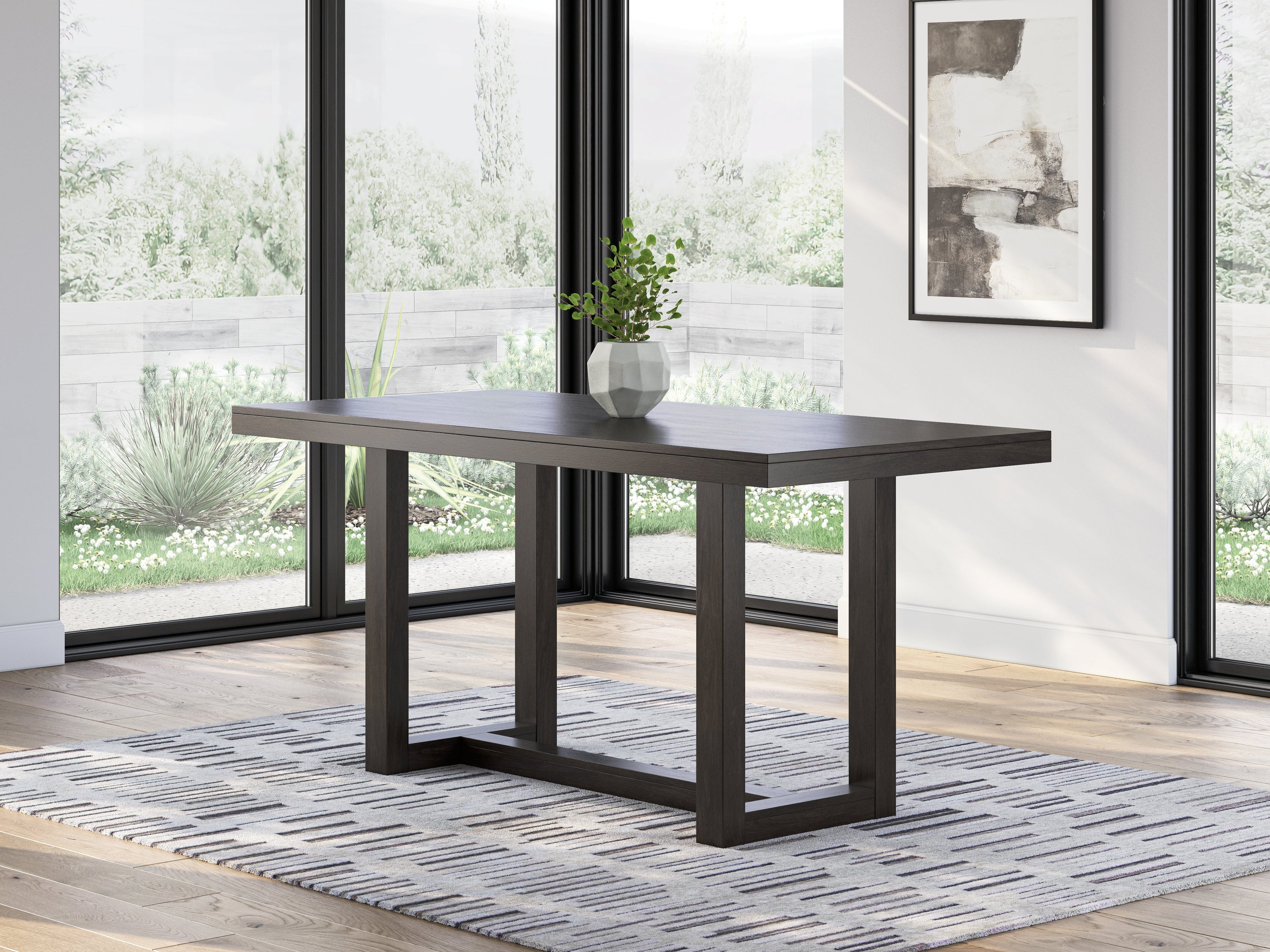 Neymorton Dark Grayish Counter Height Dining Table and 4 Barstools, Brown