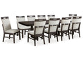 Neymorton Dark Grayish Brown Dining Table w/10 Chairs