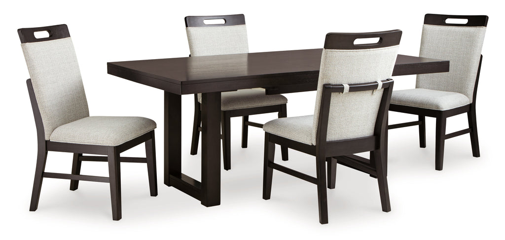 Neymorton Dark Grayish Brown Dining Table w/4 Chairs