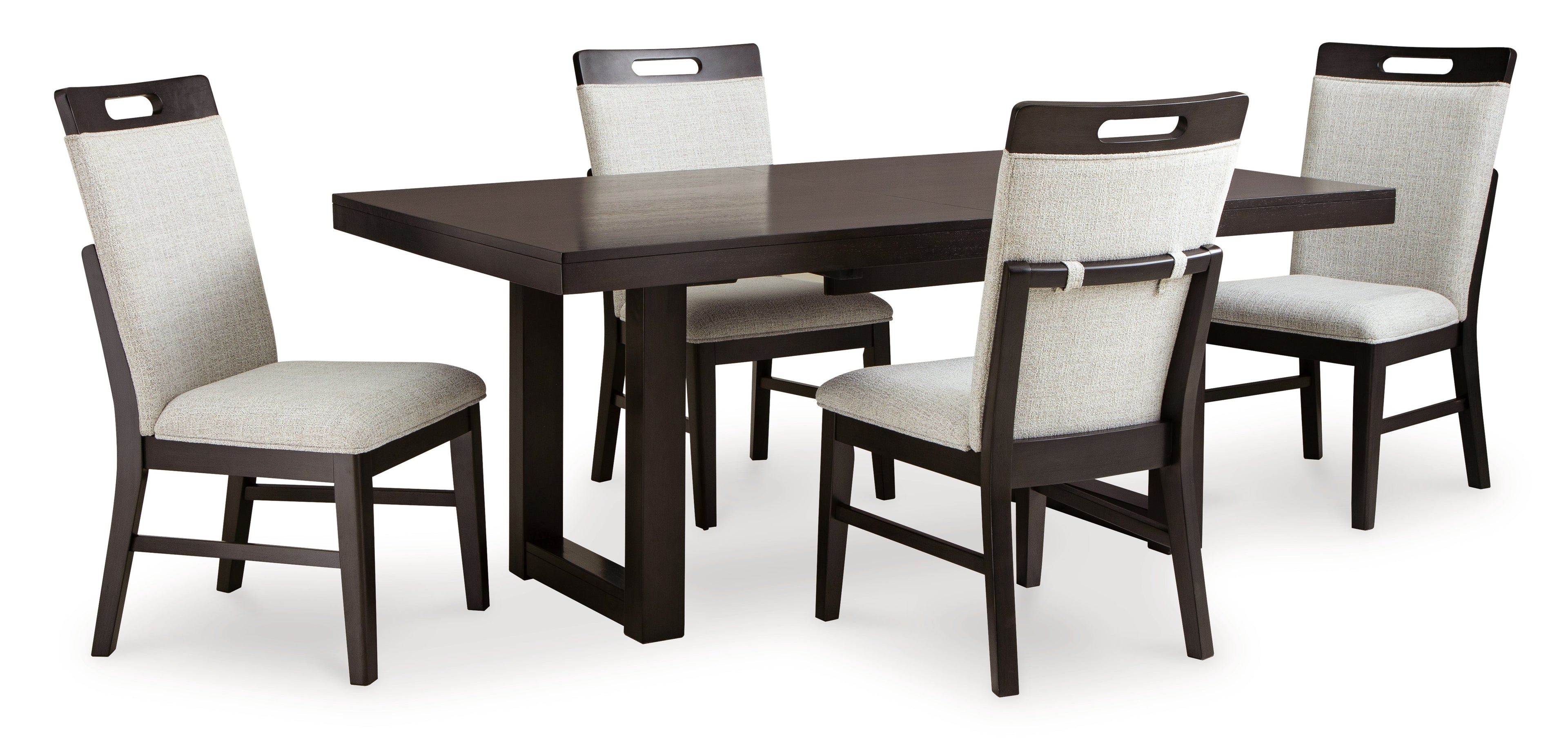 Neymorton Dark Grayish Brown Dining Table w/4 Chairs