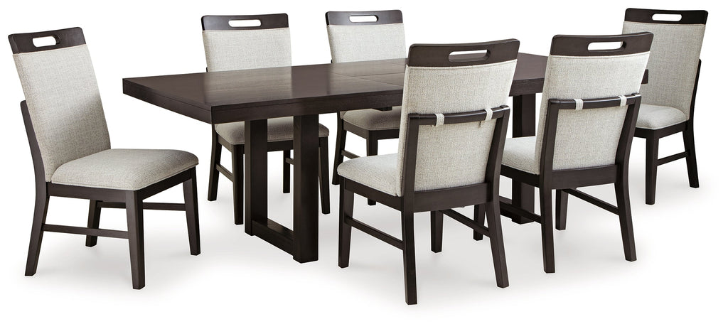Neymorton Dark Grayish Brown Dining Table w/6 Chairs